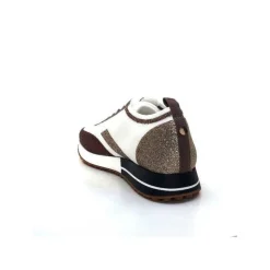 Baskets Ivoire 210.1810 Textile Blanc Paillettes Or