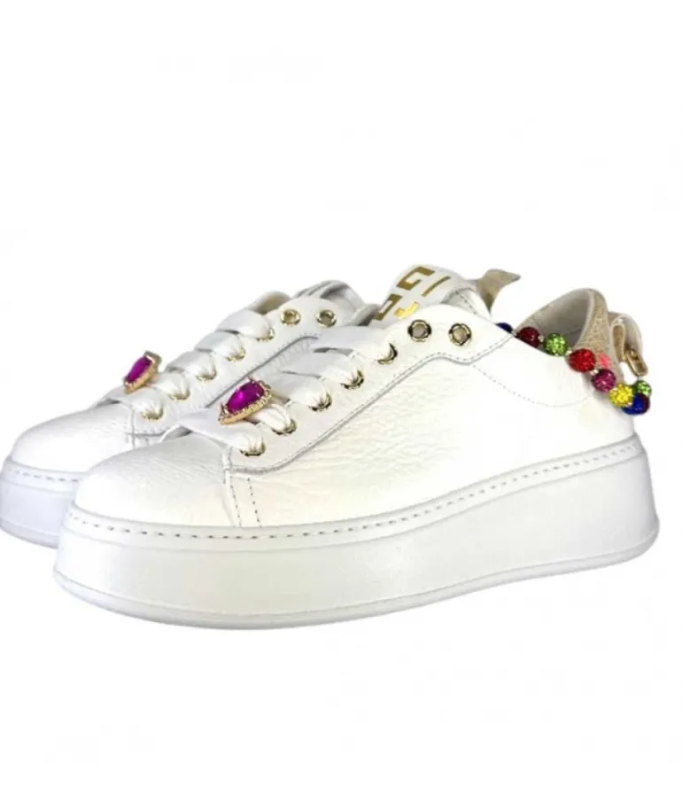 Baskets Plateforme Giopiu Pia46 Cuir Blanc