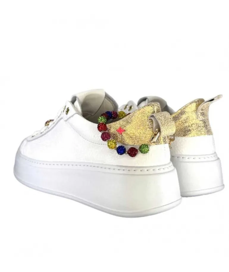 Baskets Plateforme Giopiu Pia46 Cuir Blanc