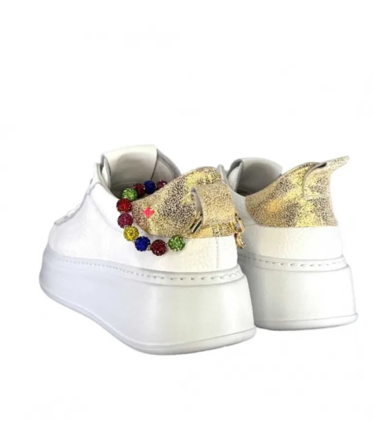 Baskets Plateforme Giopiu Pia46 Cuir Blanc