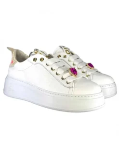 Baskets Plateforme Giopiu Pia46 Cuir Blanc