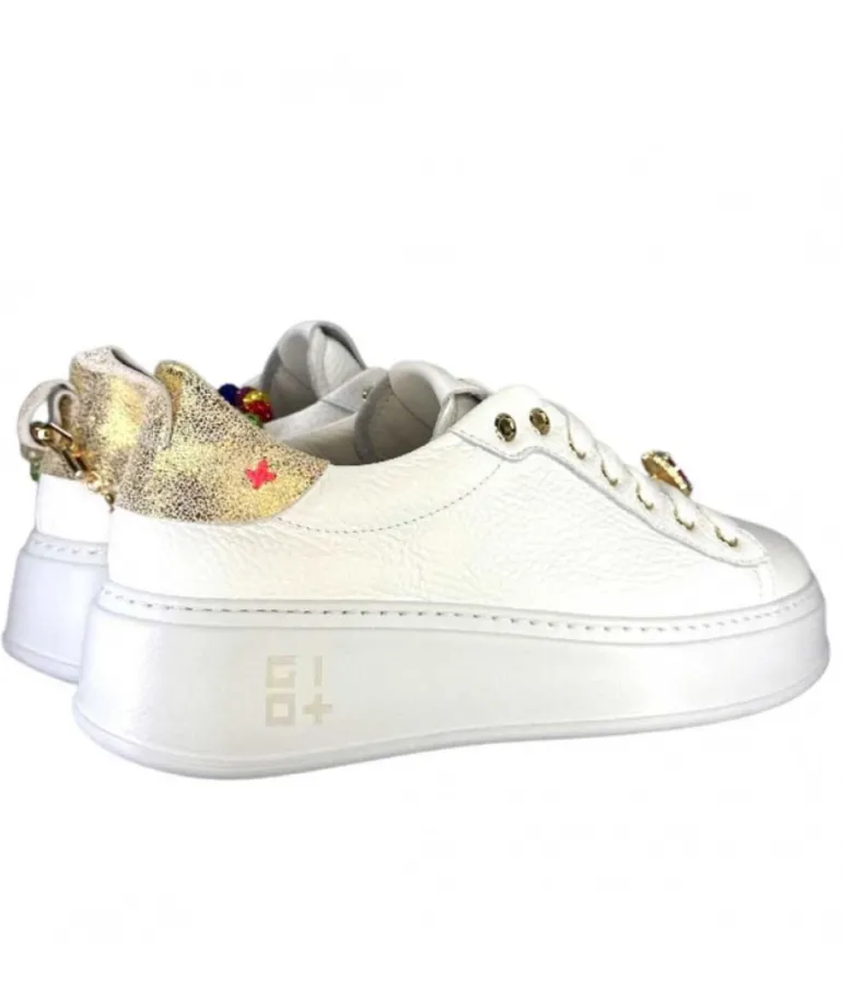 Baskets Plateforme Giopiu Pia46 Cuir Blanc