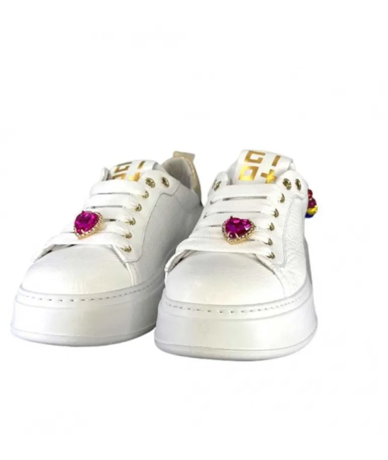 Baskets Plateforme Giopiu Pia46 Cuir Blanc