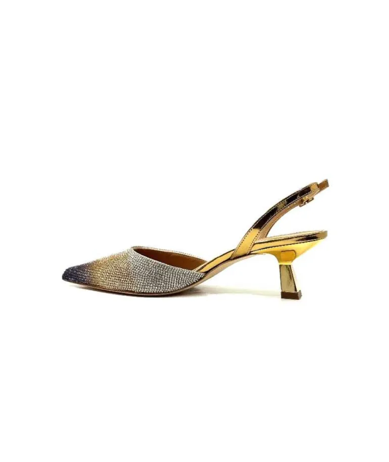 Chantal 1906 Cuir Strass Or