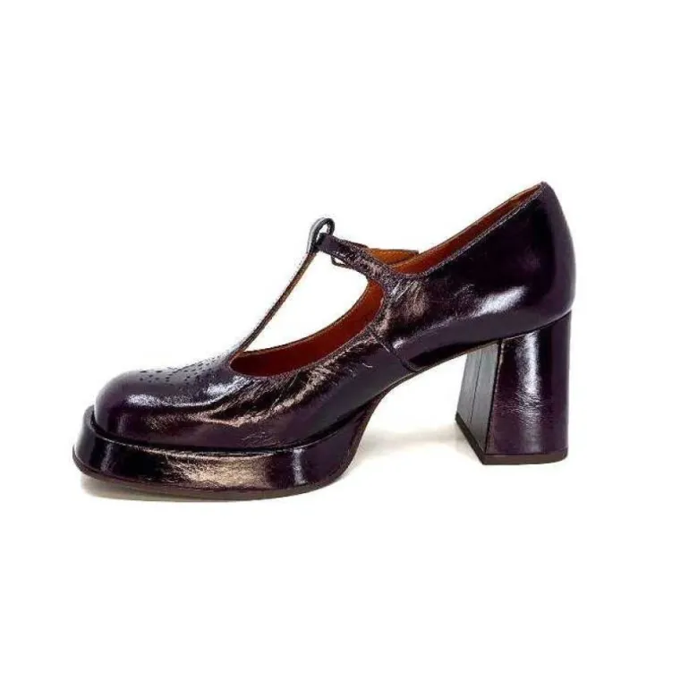 Chie Mihara Kaime Cuir Vernis Grape