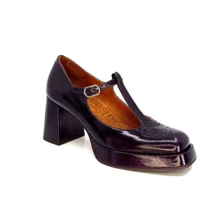 Chie Mihara Kaime Cuir Vernis Grape