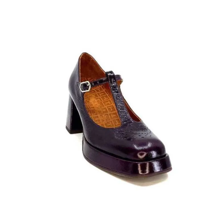 Chie Mihara Kaime Cuir Vernis Grape