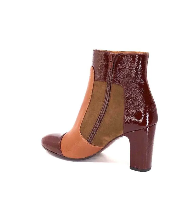 Chie Mihara Wetop Cuir, Cuir Vernis, Daim Marron