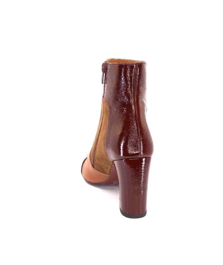 Chie Mihara Wetop Cuir, Cuir Vernis, Daim Marron