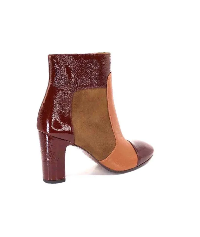 Chie Mihara Wetop Cuir, Cuir Vernis, Daim Marron