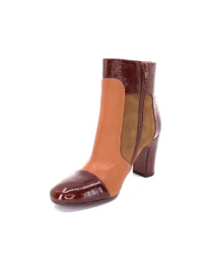 Chie Mihara Wetop Cuir, Cuir Vernis, Daim Marron