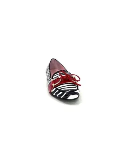 Dansi 5282 Cuir Blanc Noir Rouge