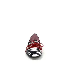 Dansi 5282 Cuir Blanc Noir Rouge