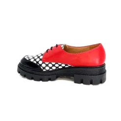 Dansi 5781 Cuir Noir - Rouge Imprime Blanc