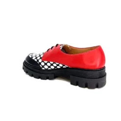 Dansi 5781 Cuir Noir - Rouge Imprime Blanc