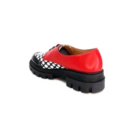 Dansi 5781 Cuir Noir - Rouge Imprime Blanc