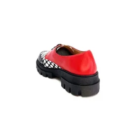 Dansi 5781 Cuir Noir - Rouge Imprime Blanc