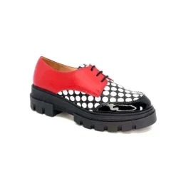 Dansi 5781 Cuir Noir - Rouge Imprime Blanc