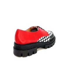 Dansi 5781 Cuir Noir - Rouge Imprime Blanc