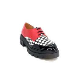 Dansi 5781 Cuir Noir - Rouge Imprime Blanc