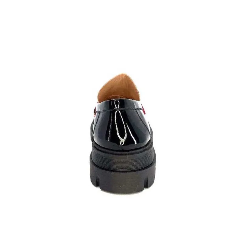 Dansi 5782 Cuir Vernis Noir Imprime Blanc