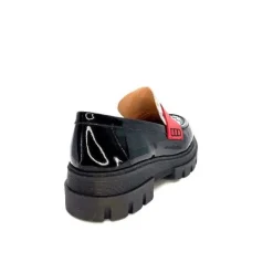 Dansi 5782 Cuir Vernis Noir Imprime Blanc