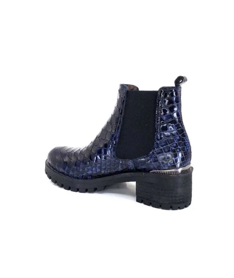 Dinka Cuir Vernis Coco Bleu