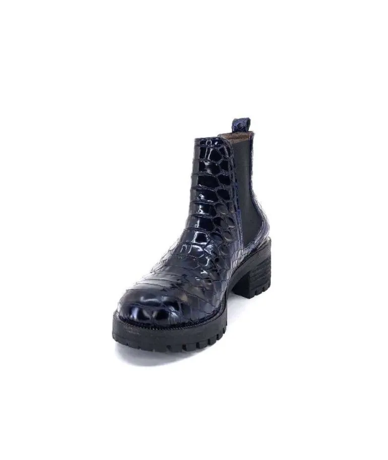 Dinka Cuir Vernis Coco Bleu