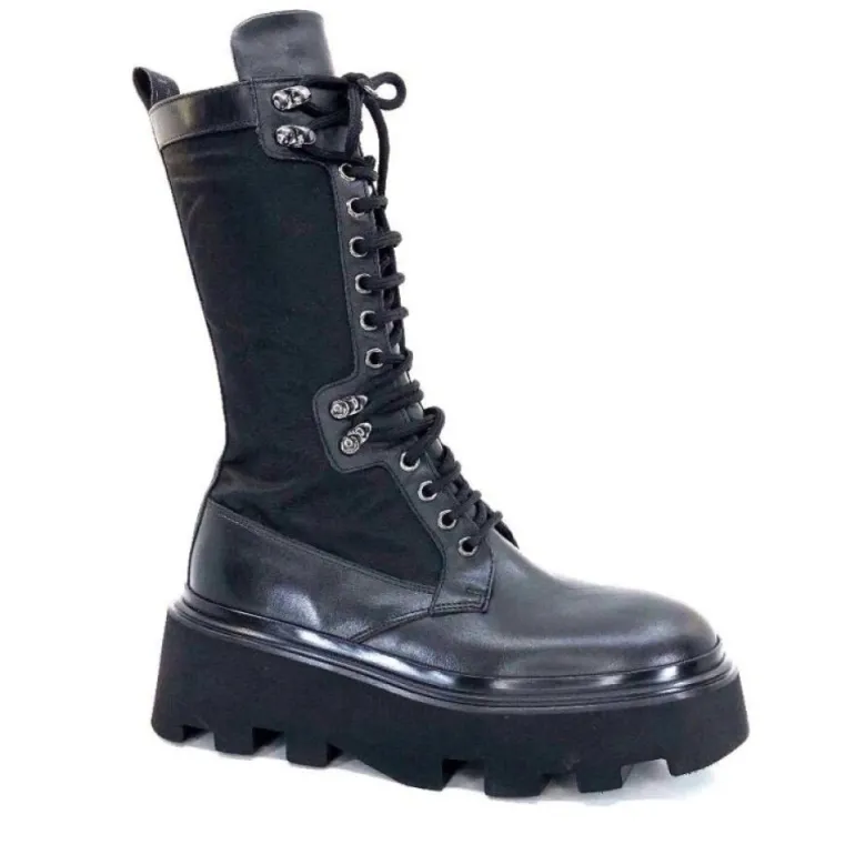 Elena Iachi E2992-T Cuir Noir Textile Noir