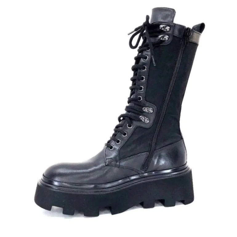 Elena Iachi E2992-T Cuir Noir Textile Noir