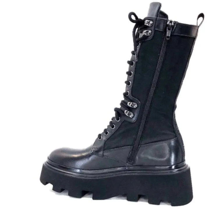 Elena Iachi E2992-T Cuir Noir Textile Noir