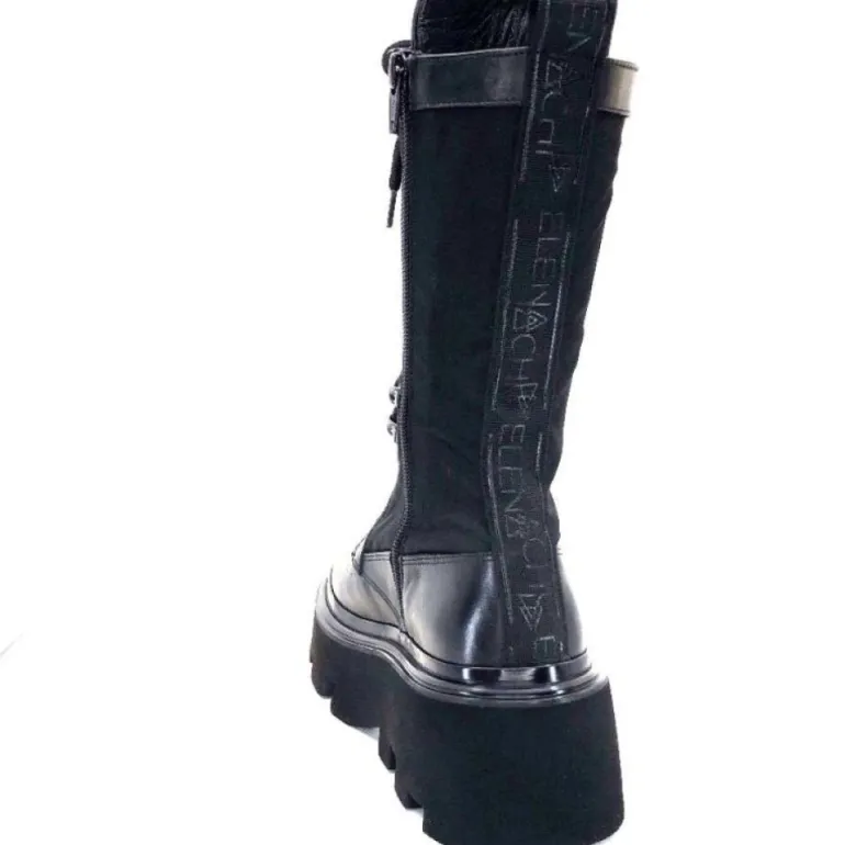 Elena Iachi E2992-T Cuir Noir Textile Noir