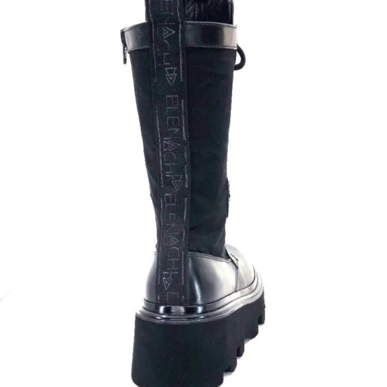 Elena Iachi E2992-T Cuir Noir Textile Noir