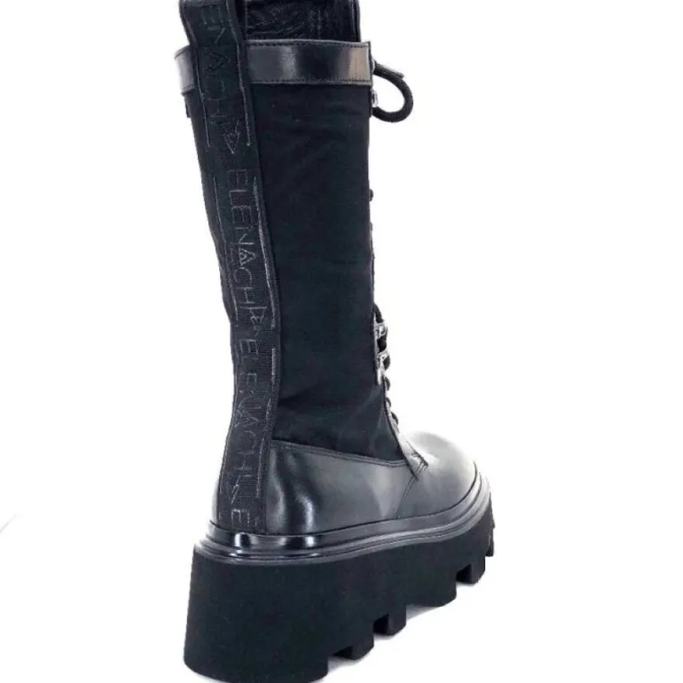 Elena Iachi E2992-T Cuir Noir Textile Noir