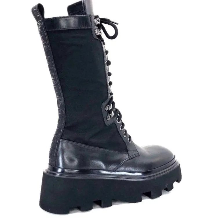 Elena Iachi E2992-T Cuir Noir Textile Noir