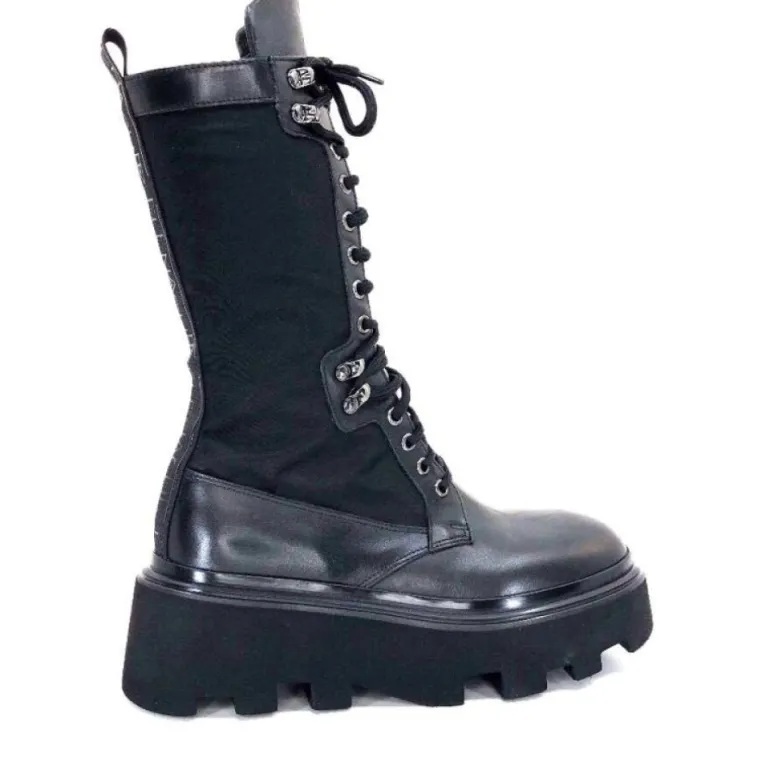 Elena Iachi E2992-T Cuir Noir Textile Noir