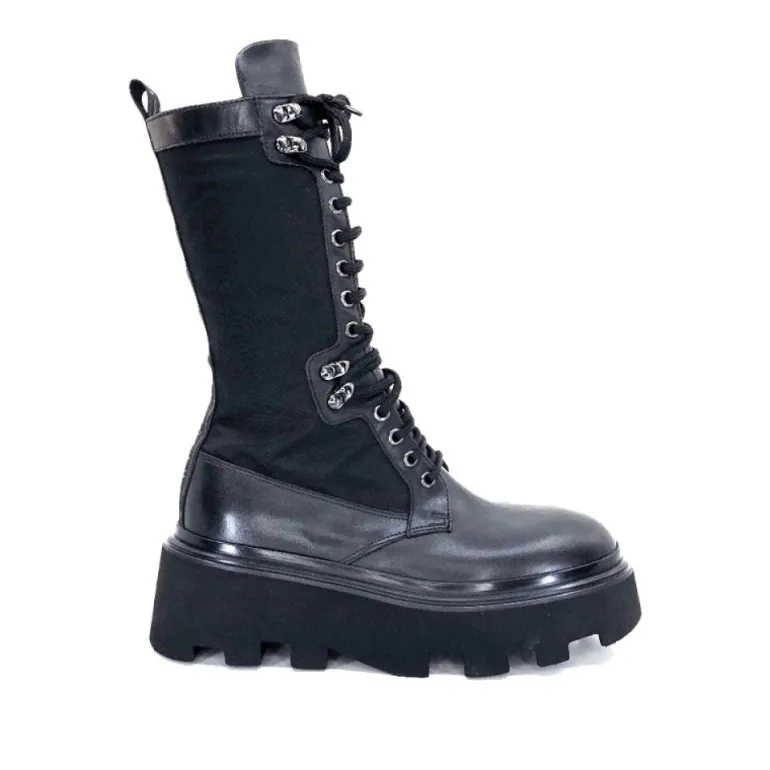 Elena Iachi E2992-T Cuir Noir Textile Noir