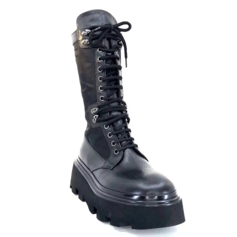 Elena Iachi E2992-T Cuir Noir Textile Noir