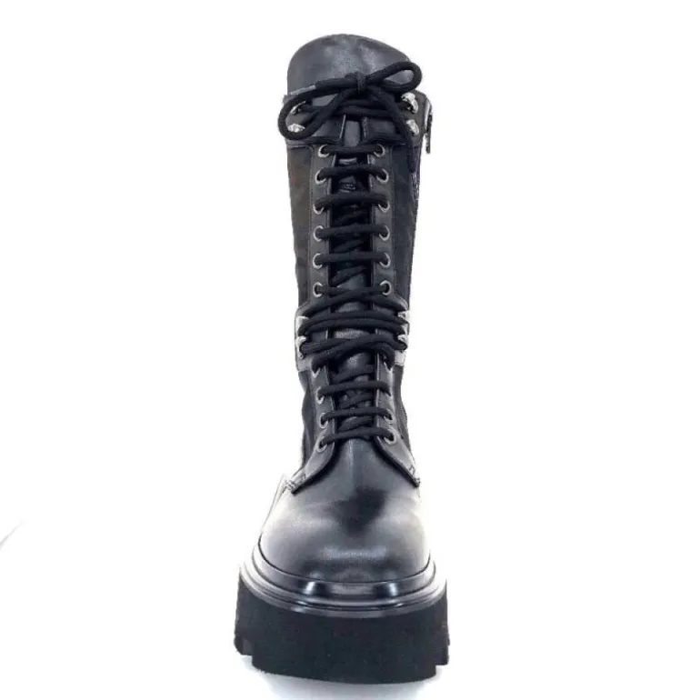 Elena Iachi E2992-T Cuir Noir Textile Noir