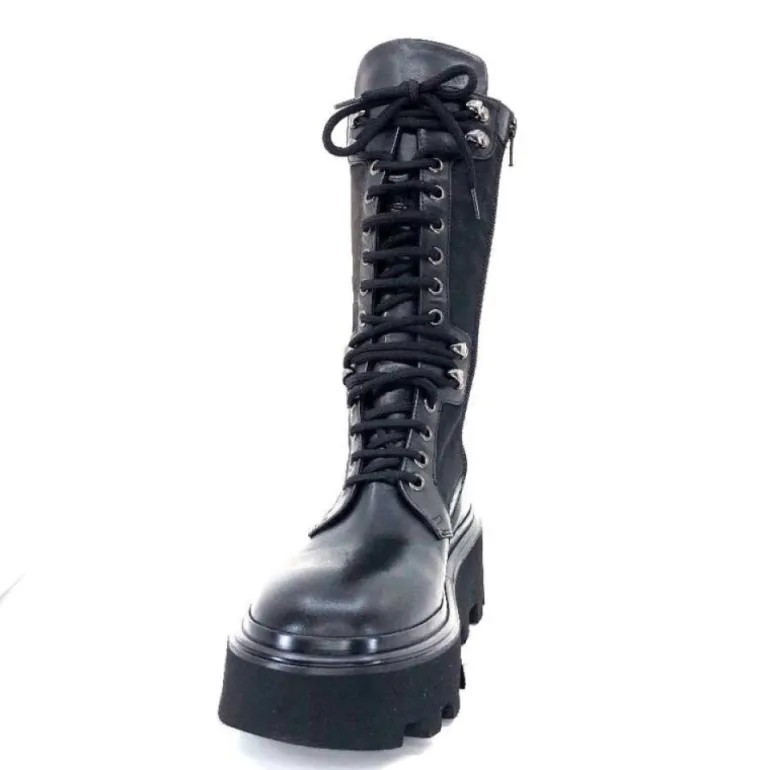 Elena Iachi E2992-T Cuir Noir Textile Noir