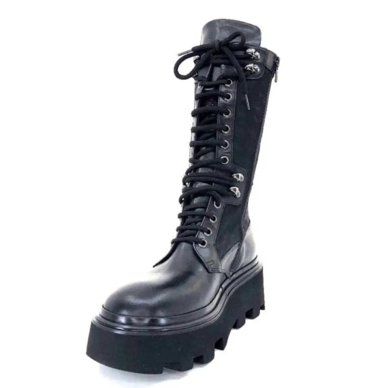 Elena Iachi E2992-T Cuir Noir Textile Noir