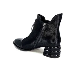 Elue Par Nous Maculotte Cuir Irise Noir Vernis Noir