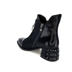 Elue Par Nous Maculotte Cuir Irise Noir Vernis Noir