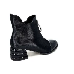 Elue Par Nous Maculotte Cuir Irise Noir Vernis Noir