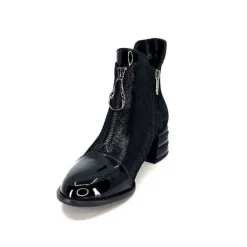 Elue Par Nous Maculotte Cuir Irise Noir Vernis Noir