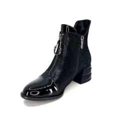 Elue Par Nous Maculotte Cuir Irise Noir Vernis Noir