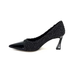 Enzo Di Martino Eli 715 Textile Noir Cuir Vernis Noir