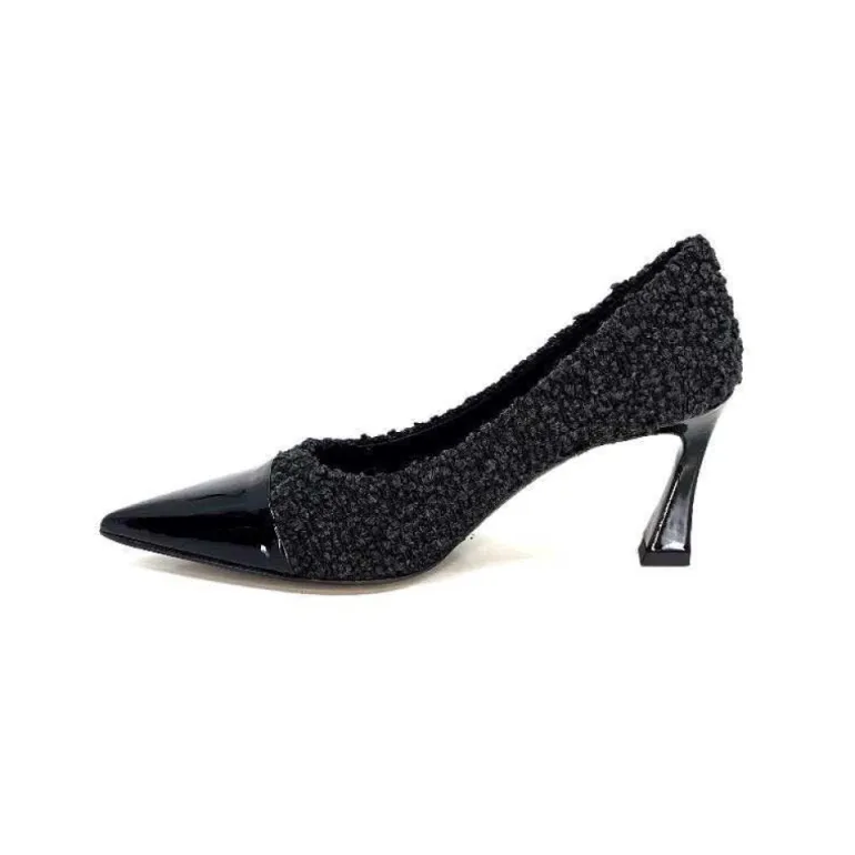 Enzo Di Martino Eli 715 Textile Noir Cuir Vernis Noir