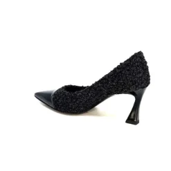 Enzo Di Martino Eli 715 Textile Noir Cuir Vernis Noir