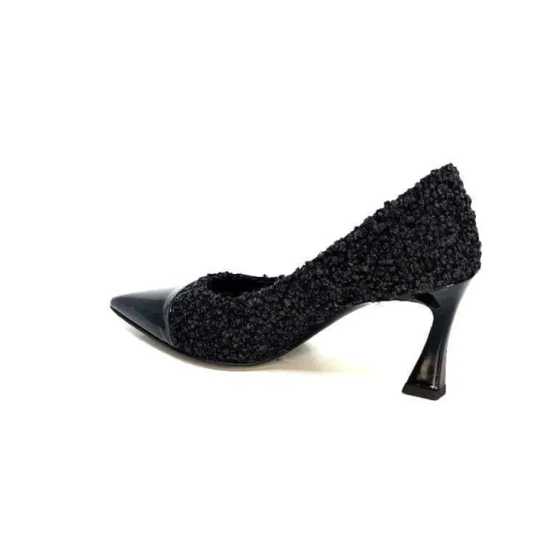 Enzo Di Martino Eli 715 Textile Noir Cuir Vernis Noir